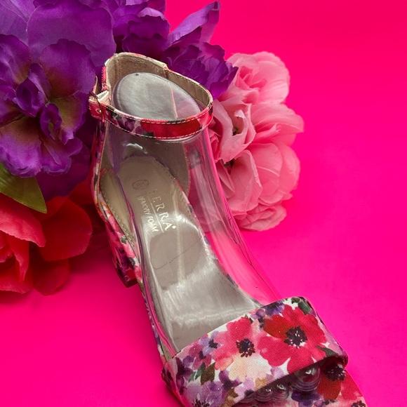 Serra Memory Foam Floral Block Heel Ankle Strap Sandals Size 8 1/2 NWOT - Picture 4 of 10